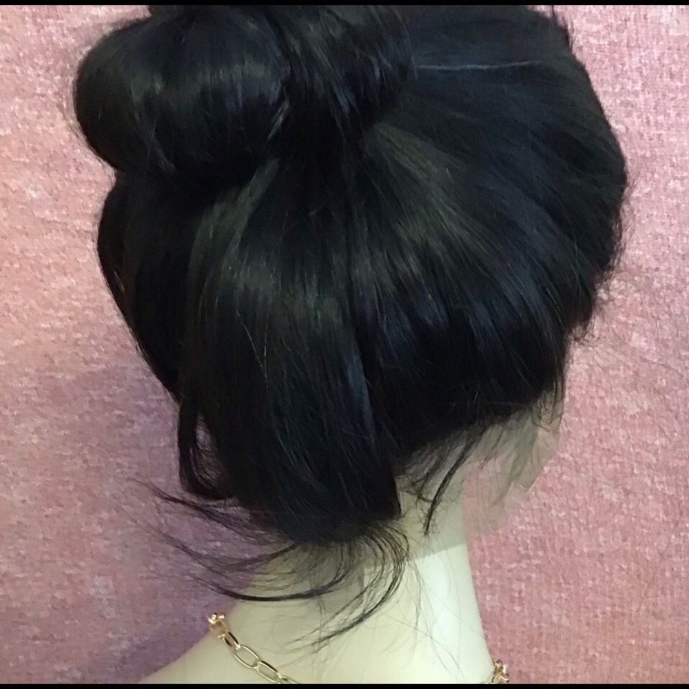 Lace Front Straight Human Hair Wig 360 Two Different Style To Choose Natural Col - Picture 4 of 9